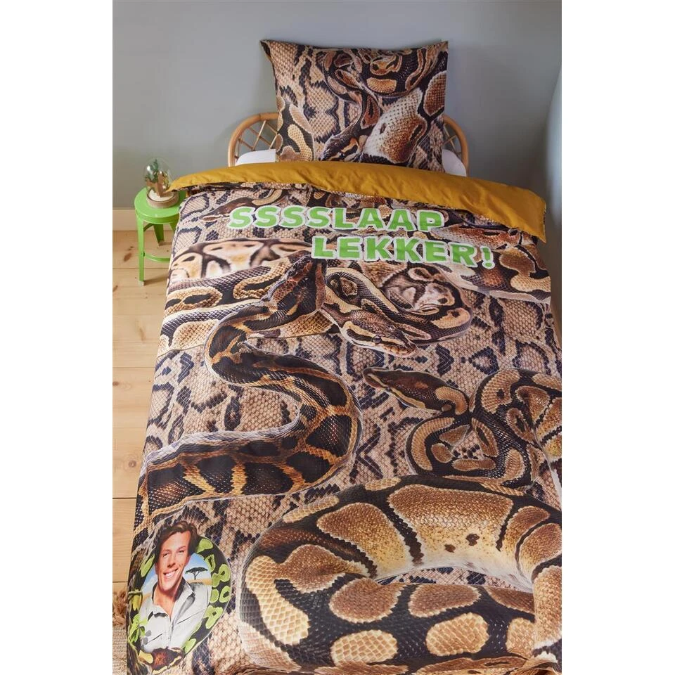 FREEK VONK Ssslaap Lekker Dekbedovertrek - 140x200 - Bruin 4 FREEK VONK Ssslaap Lekker Dekbedovertrek - 140x200 - Bruin - Afbeelding 2