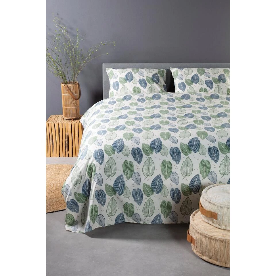 Ten Cate Katoenen Dekbedovertrek - 240x200/220 Cm - Graphic Leaves 9 Ten Cate Katoenen Dekbedovertrek - 240x200/220 Cm - Graphic Leaves - Afbeelding 7