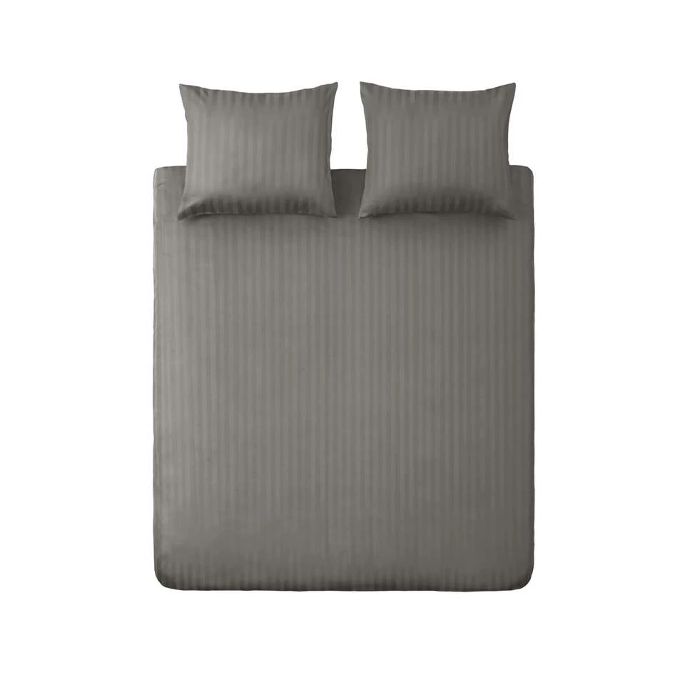 Ten Cate 100% Katoensatijnen Eenpersoons Dekbedovertrek - 140x200/220 - Taupe 4 Ten Cate 100% Katoensatijnen Eenpersoons Dekbedovertrek - 140x200/220 - Taupe - Afbeelding 2