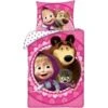 Masha En De Beer Dekbedovertrek Love - Eenpersoons - 140 X 200 Cm - Katoen -Winkel Voor Premium Beddengoed 1000025442