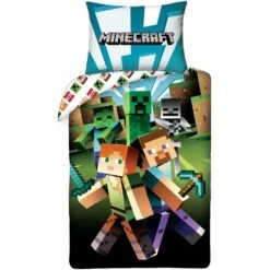 Minecraft Dekbedovertrek Monster Spawn - Eenpersoons - 140 X 200 Cm - Katoen