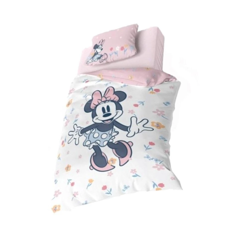 Disney Minnie Mouse Dekbedovertrek Flower Power - 140 X 200 Cm - Katoen 3 Disney Minnie Mouse Dekbedovertrek Flower Power - 140 X 200 Cm - Katoen