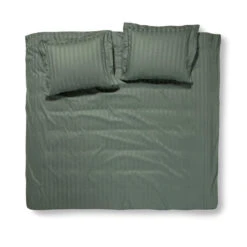Damai Dekbedovertrek Katoen-satijn - 260x260/220cm - Groen Gestreept