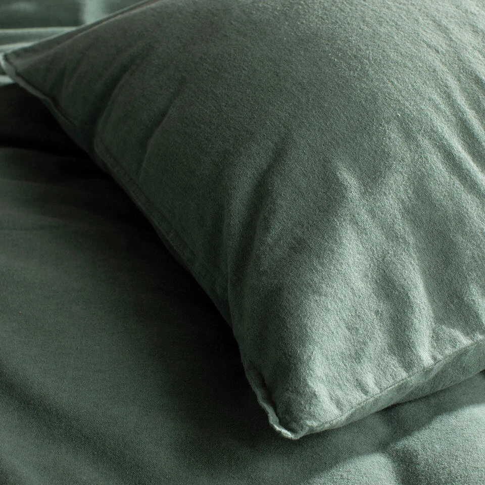 Damai Dekbedovertrek Flanel - 260 X 200/220cm - Groen 5 Damai Dekbedovertrek Flanel - 260 X 200/220cm - Groen - Afbeelding 3