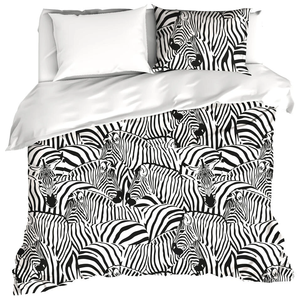 De Witte Lietaer Dekbedovertrek Zebra - 260 X 240 Cm - Katoen Satijn 3 De Witte Lietaer Dekbedovertrek Zebra - 260 X 240 Cm - Katoen Satijn