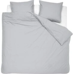 Damai Dekbedovertrek Organic Satijn Light Grey-Lits-jumeaux (240 X 200/220 Cm)