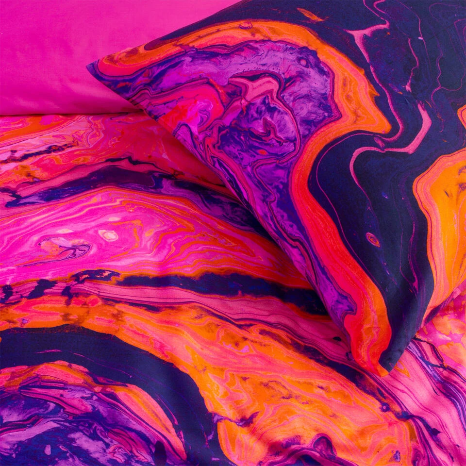 Damai Dekbedovertrek Trance - Satijn - 240x200/220 Cm - Shocking Pink 6 Damai Dekbedovertrek Trance - Satijn - 240x200/220 Cm - Shocking Pink - Afbeelding 4