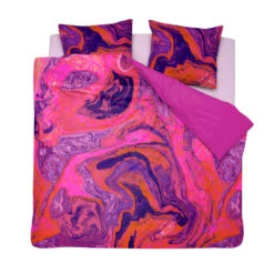 Damai Dekbedovertrek Trance - Satijn - 240x200/220 Cm - Shocking Pink