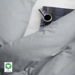 Damai Dekbedovertrek Organic Satijn Grey-Lits-jumeaux (260 X 200/220 Cm) -Winkel Voor Premium Beddengoed 1000034878 0102