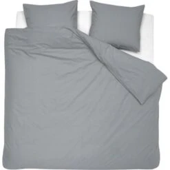 Damai Dekbedovertrek Organic Satijn Grey-Lits-jumeaux (260 X 200/220 Cm)