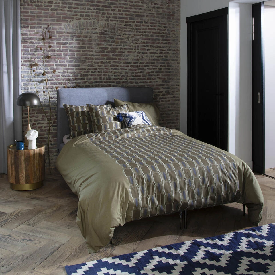 Damai Dekbedovertrek Kente - Katoen - 260x200/220 Cm - Olive Green 4 Damai Dekbedovertrek Kente - Katoen - 260x200/220 Cm - Olive Green - Afbeelding 2