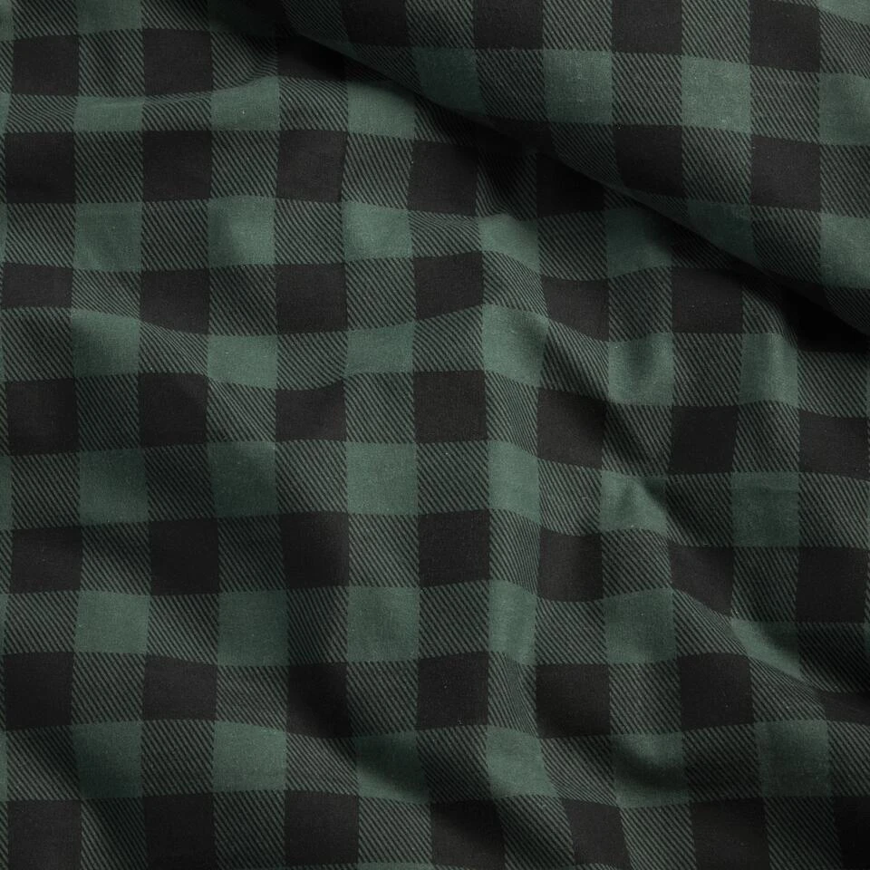 Damai Dekbedovertrek Flanel - 260 X 200/220cm - Groen Ruitmotief 5 Damai Dekbedovertrek Flanel - 260 X 200/220cm - Groen Ruitmotief - Afbeelding 3