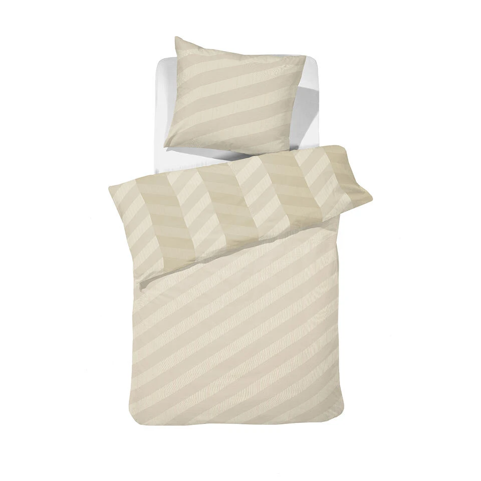 Damai Dekbedovertrek Atomy - Satijn - 140x200/220 Cm - Soft Beige 4 Damai Dekbedovertrek Atomy - Satijn - 140x200/220 Cm - Soft Beige - Afbeelding 2