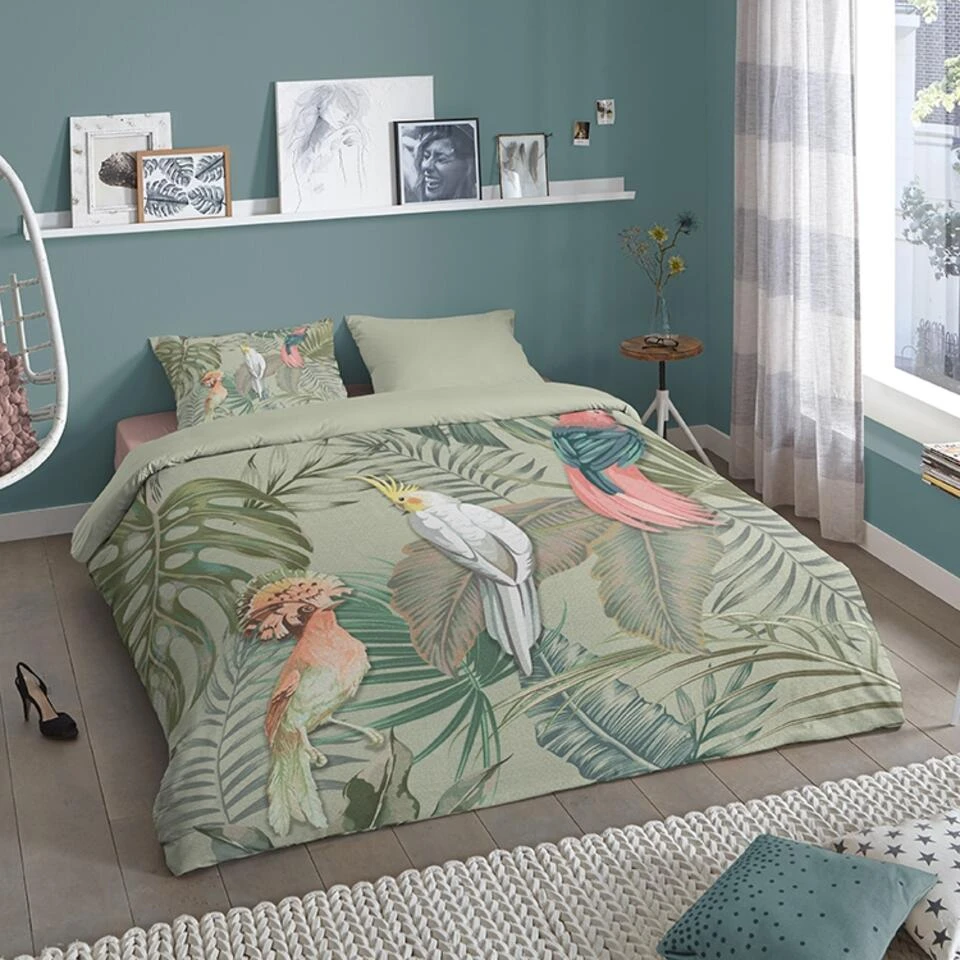 Good Morning Dekbedovertrek "Karel" - Groen - (240x220 Cm) 4 Good Morning Dekbedovertrek "Karel" - Groen - (240x220 Cm) - Afbeelding 2