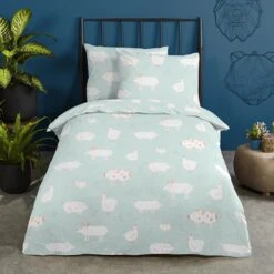 Good Morning Dekbedovertrek "Petting Zoo" - Mint - (140x220 Cm) 8 Good Morning Dekbedovertrek "Petting Zoo" - Mint - (140x220 Cm) -Winkel Voor Premium Beddengoed 1000035868 0102