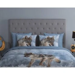 Good Morning Dekbedovertrek "Snow Wolf" - Grijs - (140x220 Cm) -Winkel Voor Premium Beddengoed 1000035917 0110