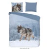 Good Morning Dekbedovertrek "Snow Wolf" - Grijs - (140x220 Cm)