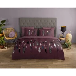 Good Morning Dekbedovertrek "Feathers" - Rood - (140x220 Cm) -Winkel Voor Premium Beddengoed 1000035977 0101