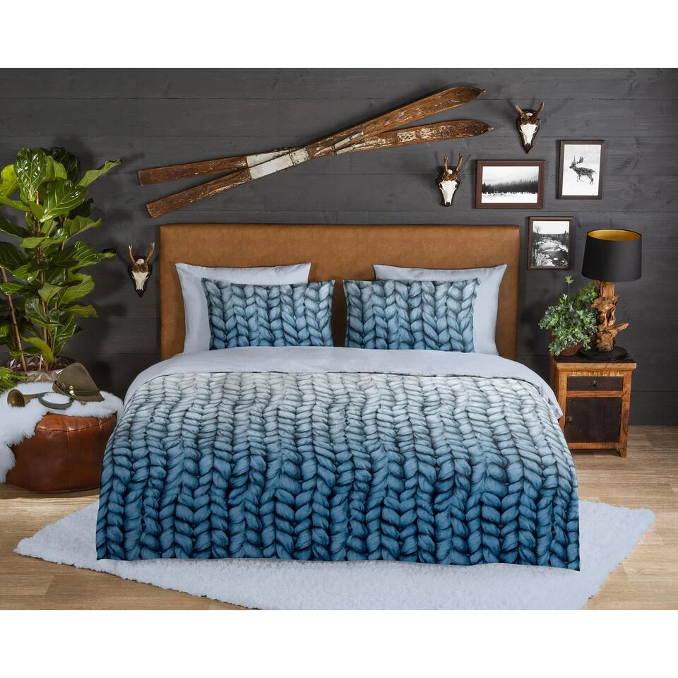 Good Morning Dekbedovertrek "Knitted" - Blauw - (140x240 Cm) 4 Good Morning Dekbedovertrek "Knitted" - Blauw - (140x240 Cm) - Afbeelding 2