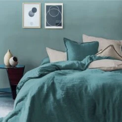 Matt & Rose Set Kussenslopen Groen - 65 X 65 Cm - 100% Linnen 8 Matt & Rose Set Kussenslopen Groen - 65 X 65 Cm - 100% Linnen -Winkel Voor Premium Beddengoed 1000038495 0102