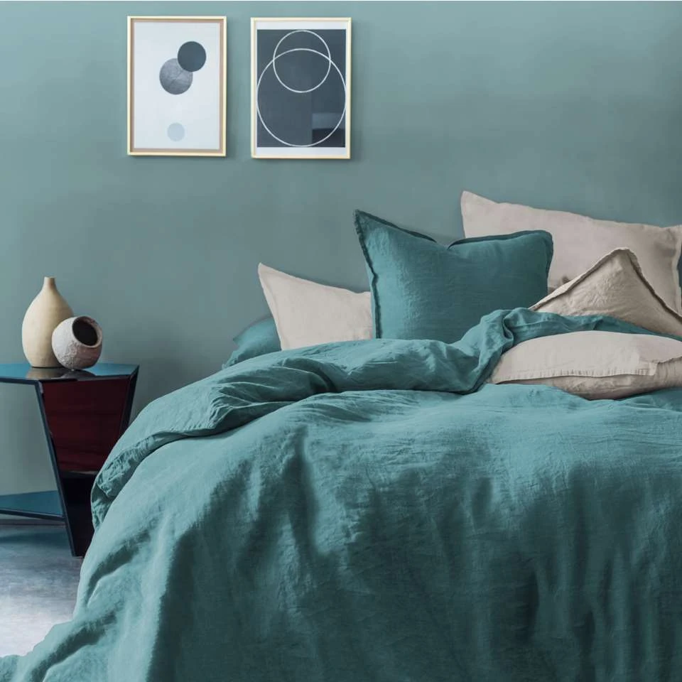 Matt & Rose Set Kussenslopen Groen - 65 X 65 Cm - 100% Linnen 5 Matt & Rose Set Kussenslopen Groen - 65 X 65 Cm - 100% Linnen - Afbeelding 3