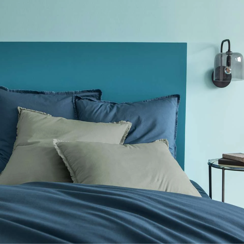 Matt & Rose Set Kussenslopen Blauw - 65 X 65 Cm - Gewassen Katoen 6 Matt & Rose Set Kussenslopen Blauw - 65 X 65 Cm - Gewassen Katoen - Afbeelding 4