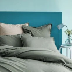 Matt & Rose Set Kussenslopen Groen - 50 X 70 Cm - Gewassen Katoen -Winkel Voor Premium Beddengoed 1000038502 0102