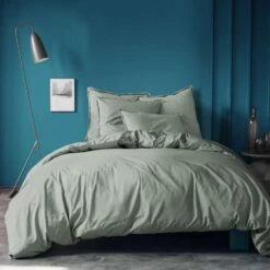 Matt & Rose Set Kussenslopen Groen - 50 X 70 Cm - Gewassen Katoen -Winkel Voor Premium Beddengoed 1000038502 0103