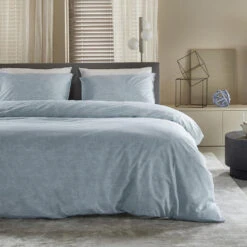 Damai Dekbedovertrek Ebba - Biologisch Katoen - 200x200/220 Cm - Soft Blue -Winkel Voor Premium Beddengoed 1000041524 0102
