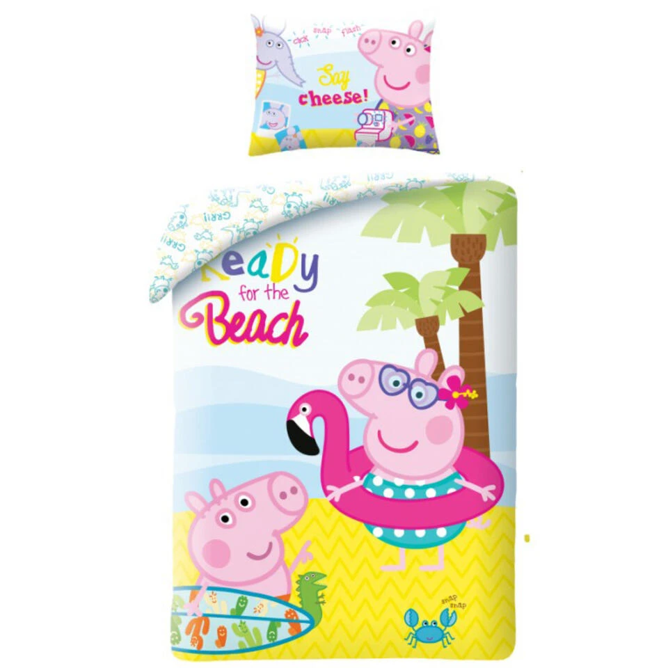 Peppa Pig Dekbedovertrek Ready For The Beach - 140 X 200 Cm - Katoen 3 Peppa Pig Dekbedovertrek Ready For The Beach - 140 X 200 Cm - Katoen