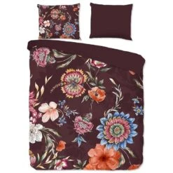 Good Morning Dekbedovertrek "Madelief" - Bordeaux - (240x220 Cm)