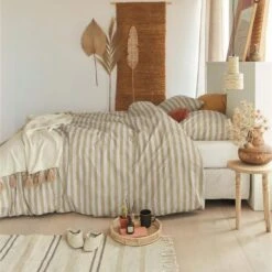 Ariadne At Home Dekbedovertrek Knit Stripes Naturel-1-persoons (140 X 200/220... -Winkel Voor Premium Beddengoed 1000052570 0102