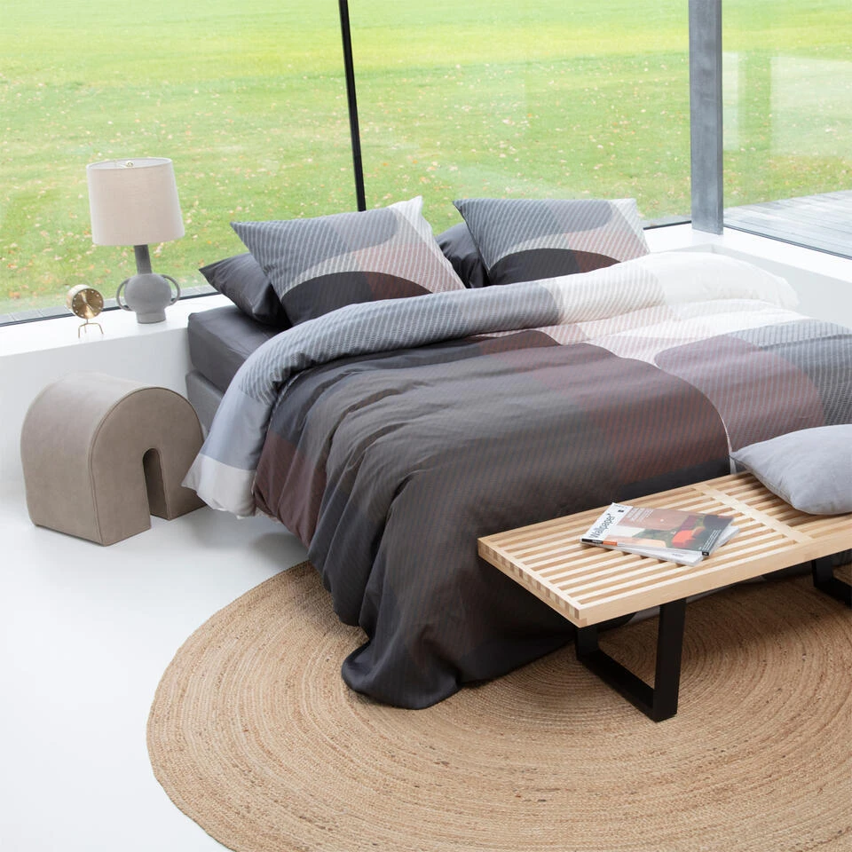 Damai Dekbedovertrek Moore - Satijn - 260x200/220 Cm - Basalt 4 Damai Dekbedovertrek Moore - Satijn - 260x200/220 Cm - Basalt - Afbeelding 2