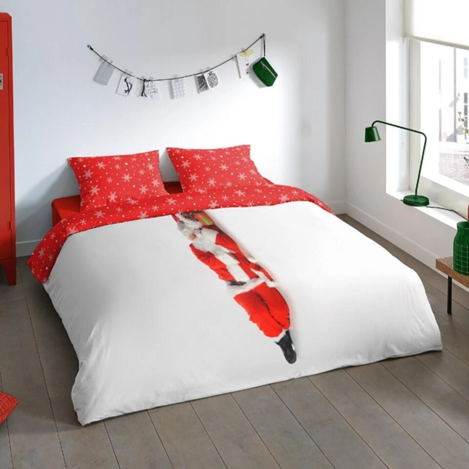 Pure Dekbedovertrek "Santa" - Rood - (240x220 Cm) 4 Pure Dekbedovertrek "Santa" - Rood - (240x220 Cm) - Afbeelding 2