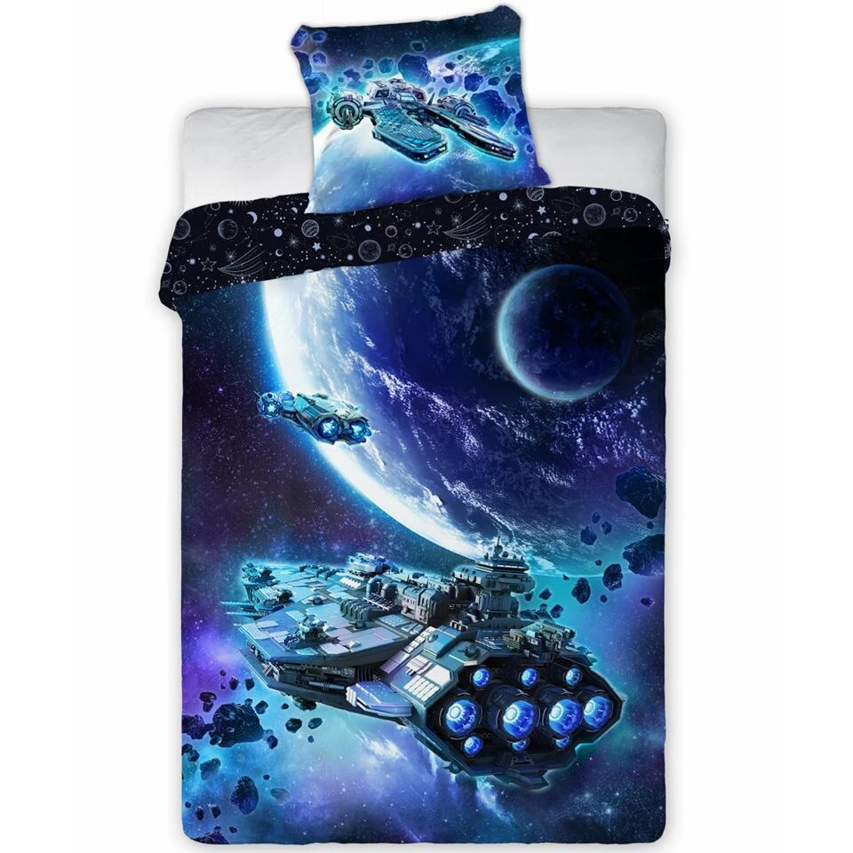 Astronaut Dekbedovertrek, Ruimteschip - Eenpersoons - 140 X 200 Cm - Katoen 3 Astronaut Dekbedovertrek, Ruimteschip - Eenpersoons - 140 X 200 Cm - Katoen