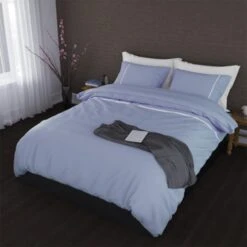 Flanellen Romanette Dekbedovertrek Duchesse Blauw/Wit-240 X 200/220 Cm -Winkel Voor Premium Beddengoed 1000057425 0102