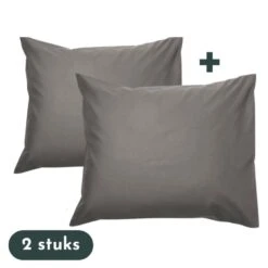 Zavelo Kussenslopen - Hotelkwaliteit - Set Van 2 Stuks - Antraciet - 60x70cm...