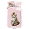 Good Morning Dekbedovertrek "Cat" - Roze - (140x220 Cm) -Winkel Voor Premium Beddengoed 1000063637