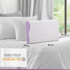 Anatomisch Lavendel Memory Foam Hoofdkussen 30x50 Cm -Winkel Voor Premium Beddengoed 1000080657 0102