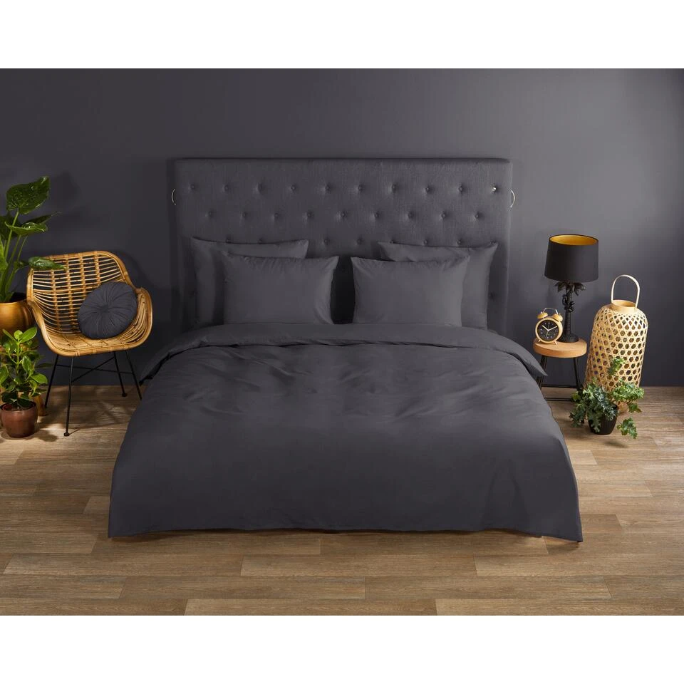 Good Morning Dekbedovertrek "uni Anthracite" - Antraciet - (200x220 Cm) 4 Good Morning Dekbedovertrek "uni Anthracite" - Antraciet - (200x220 Cm) - Afbeelding 2