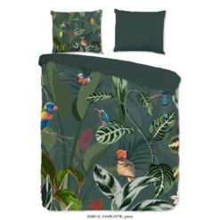 Good Morning Dekbedovertrek "Charlotte" - Groen - (240x220 Cm)