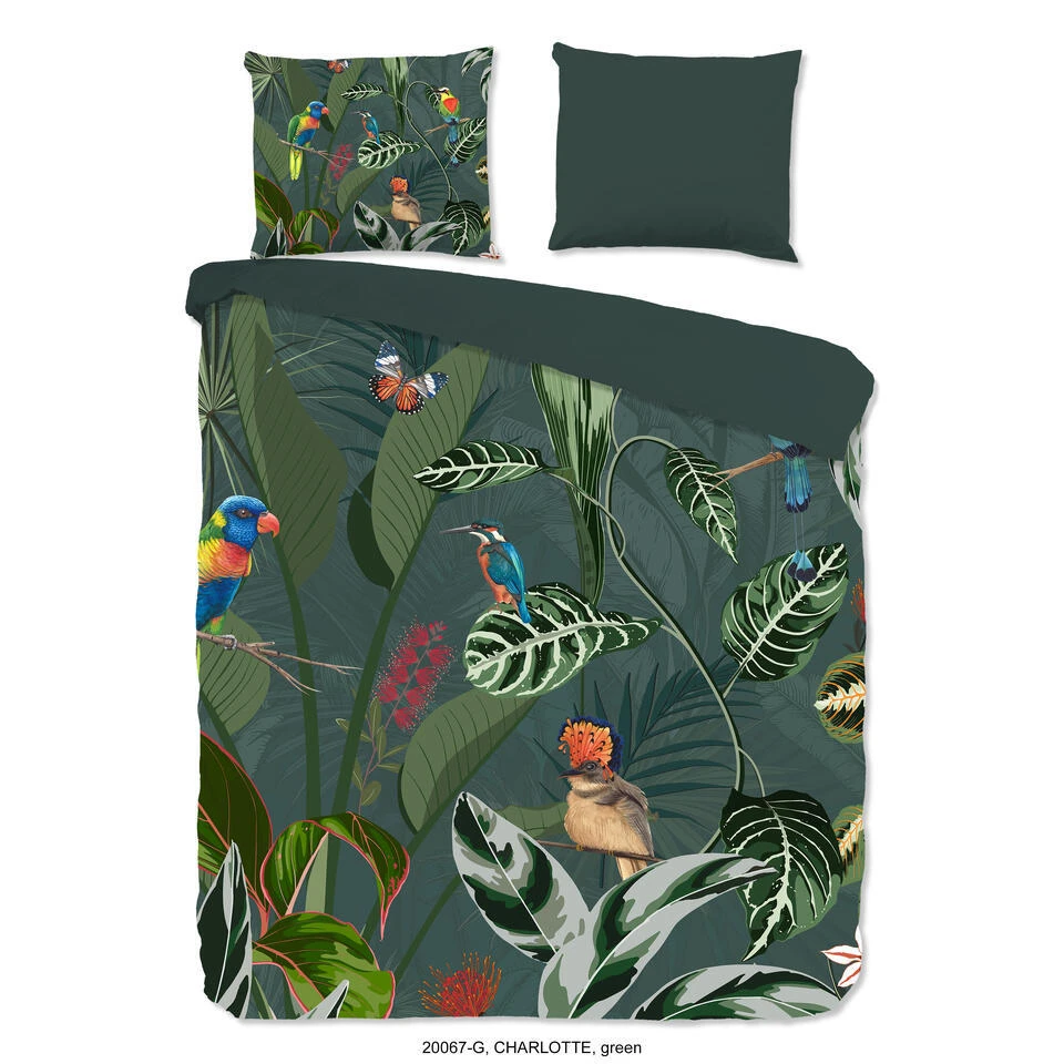 Good Morning Dekbedovertrek "Charlotte" - Groen - (240x220 Cm) 3 Good Morning Dekbedovertrek "Charlotte" - Groen - (240x220 Cm)