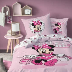 Disney Minnie Mouse Dekbedovertrek Shopping - 140 X 200 Cm - Katoen -Winkel Voor Premium Beddengoed 1000088883 0103