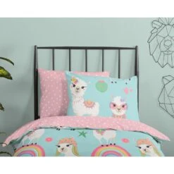 Good Morning Dekbedovertrek "Lamalife" - Multi - (140x220 Cm) -Winkel Voor Premium Beddengoed 1000094427 0110