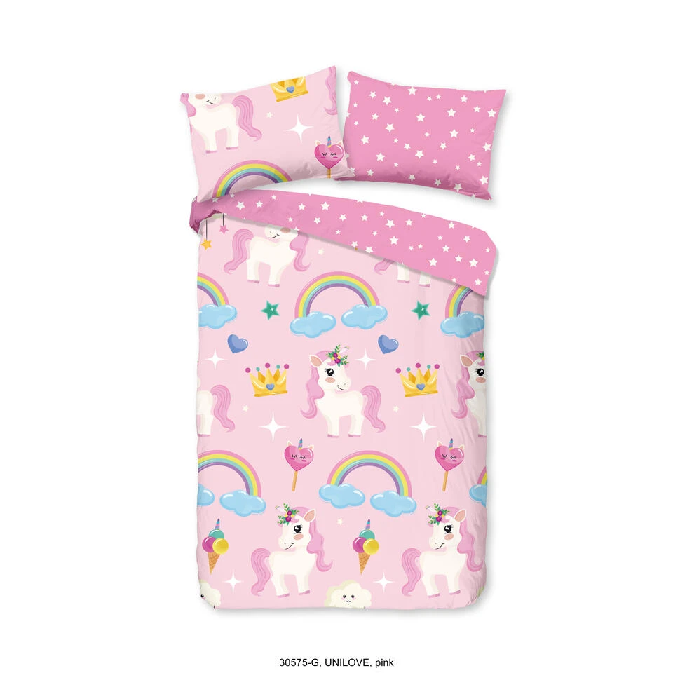 Good Morning Dekbedovertrek "Unilove" - Roze - (100x135 Cm) 3 Good Morning Dekbedovertrek "Unilove" - Roze - (100x135 Cm)