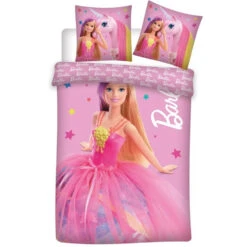 Barbie Dekbedovertrek Unicorn Princess - 140 X 200 + 65 X 65 Cm - Katoen