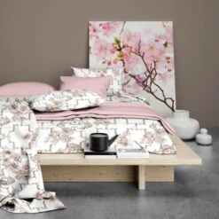 Satin D'Or Dekbedovertrek Viola Rose Taupe-140x200/220 -Winkel Voor Premium Beddengoed 1000097718 0102