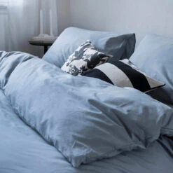 Dindi Home - Dekbedovertrek Plain Beauty - 260x220 Cm - Blauw -Winkel Voor Premium Beddengoed 1000098633 0102