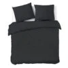 Dindi Home - Dekbedovertrek Plain Beauty - 260x220 Cm - Zwart -Winkel Voor Premium Beddengoed 1000098638