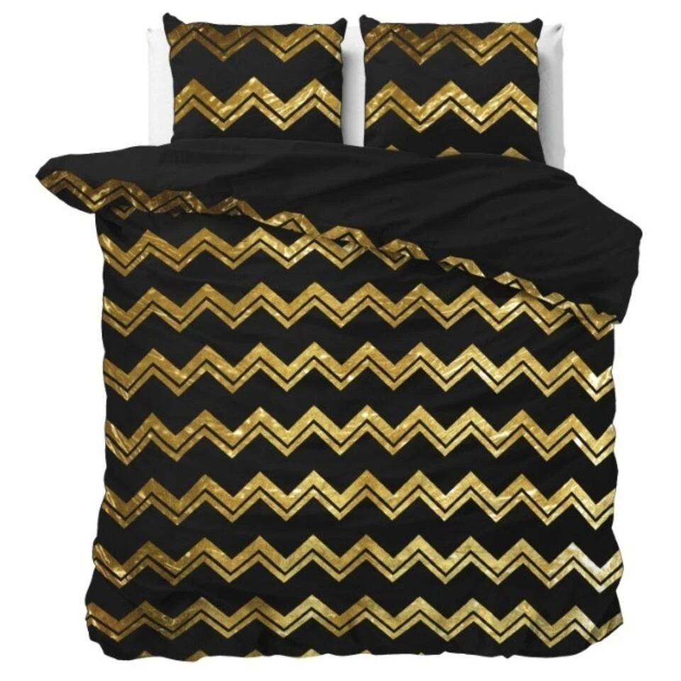 Sleeptime Dekbedovertrek Wave Zwart -1-persoons (140 X 200/220 Cm) 3 Sleeptime Dekbedovertrek Wave Zwart -1-persoons (140 X 200/220 Cm)